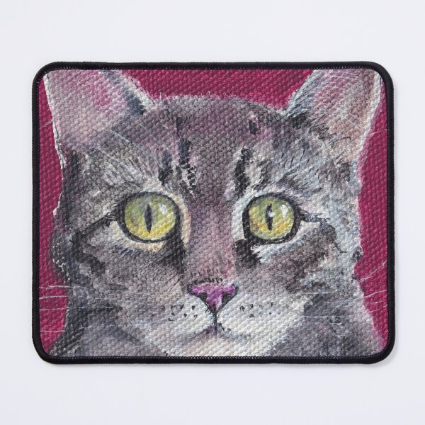 Item preview, Gray tiger cat on red designed and sold by HelenDBVickers.