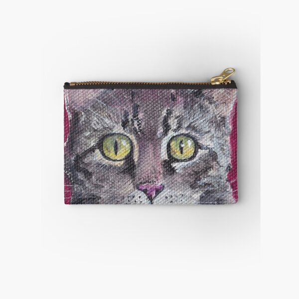 Item preview, Gray tiger cat on red designed and sold by HelenDBVickers.