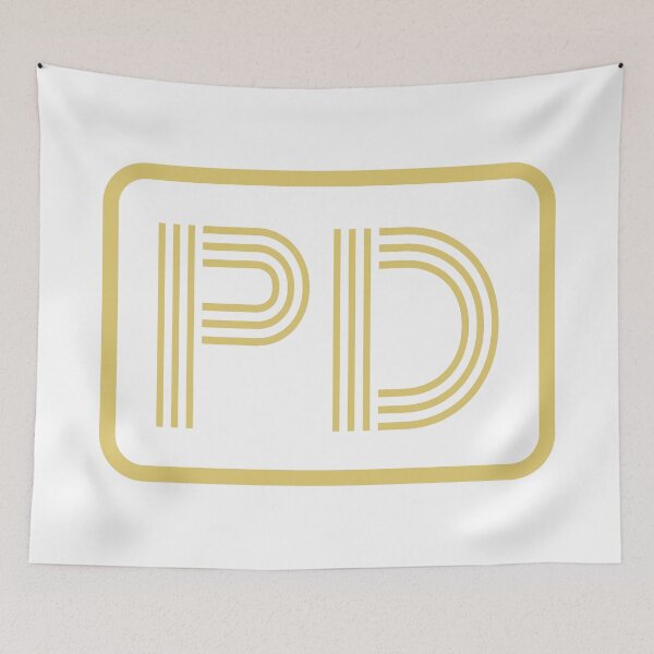 Item preview, Iniciales PD Letras Geométricas Doradas designed and sold by Jeallan Designs.