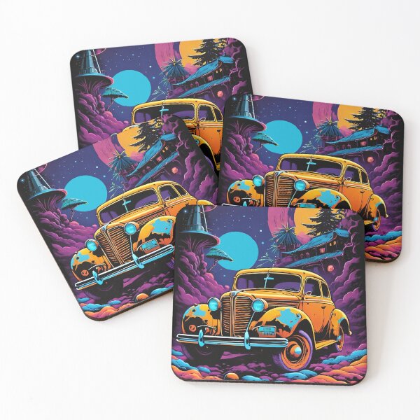 Item preview, Abandoned Yellow Vintage Car On A Distant Planet designed and sold by liminal-concept.
