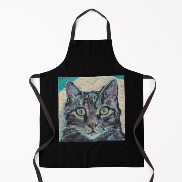 Item preview, Gray tiger cat on teal designed and sold by HelenDBVickers.