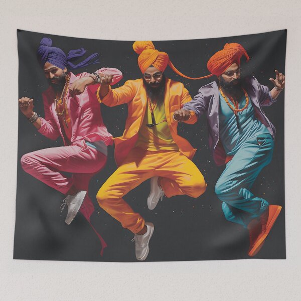 Item preview, Colourful Bhangra Dancers Art designed and sold by PioneerX1.