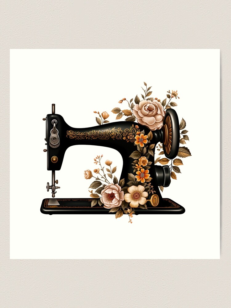 Pink Sewing Machine Art Print by YumeeCraft