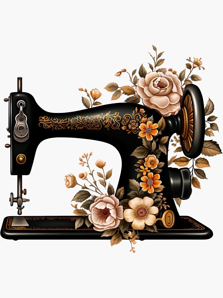 Vintage Sewing Machine Sticker by YumeeCraft