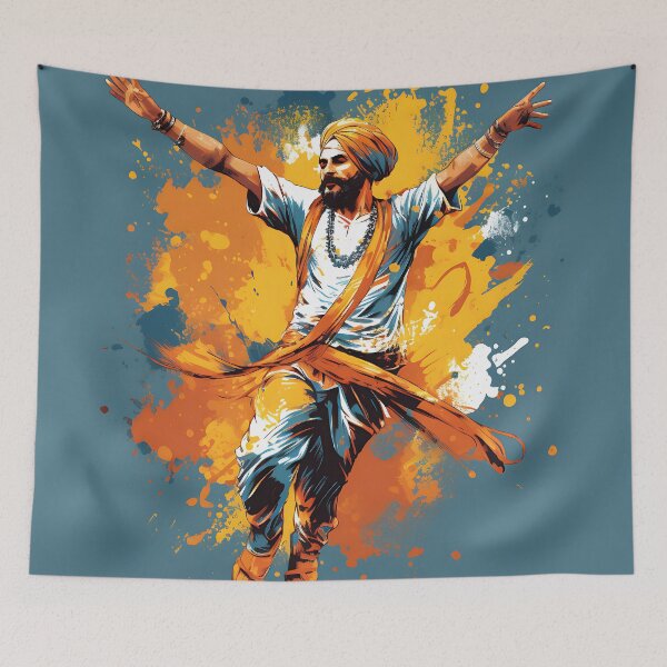 Item preview, Colourful Bhangra Dancer Art designed and sold by PioneerX1.