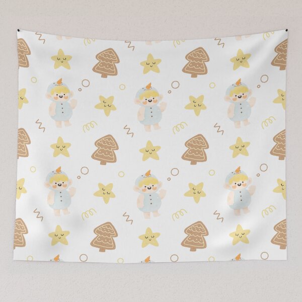 Item preview, Kawaii Cute Christmas tree little boy baby snowman star pattern designed and sold by TNwandesignart.