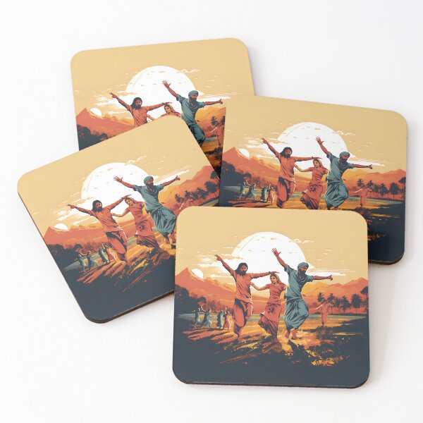Item preview, Bhangra Dancers In Village Colourful Sunset designed and sold by PioneerX1.