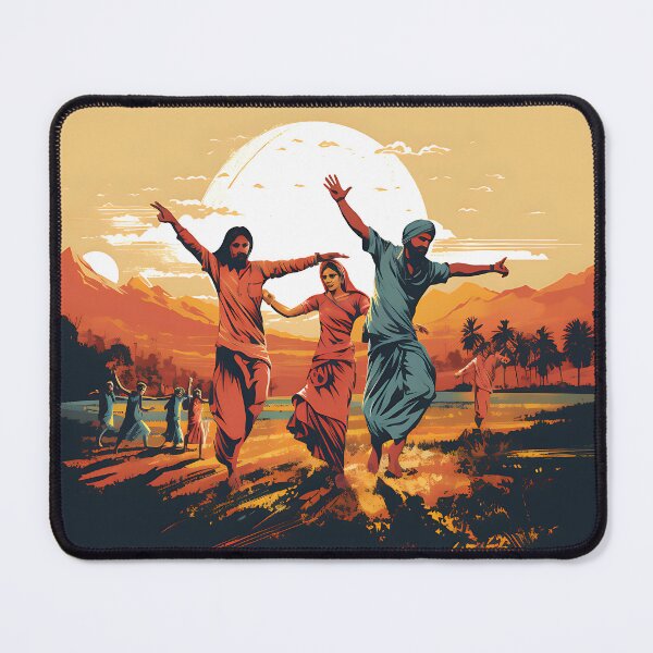 Artikelvorschau, Bhangra Dancers In Village Colourful Sunset entworfen und verkauft von PioneerX1.