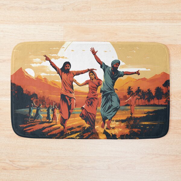 Artikelvorschau, Bhangra Dancers In Village Colourful Sunset entworfen und verkauft von PioneerX1.