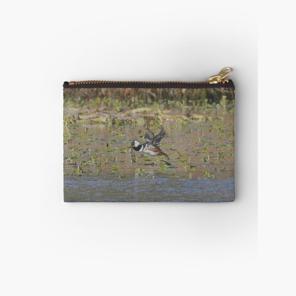 Item preview, Hooded Merganser in flight designed and sold by Linda Crockett.