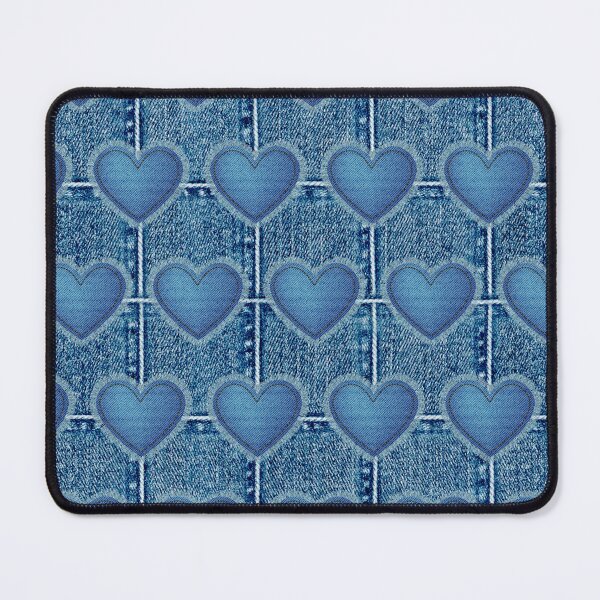 Item preview, Blue Denim Jeans Surface Patchwork Heart Shape designed and sold by teaw-teaw.