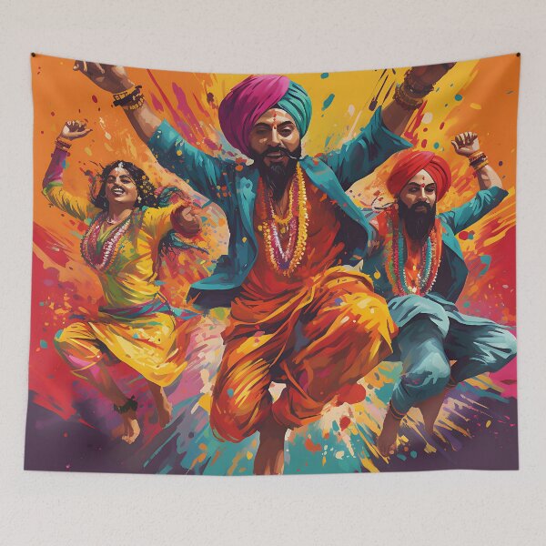 Artikelvorschau, Colourful Bhangra Dancers Art entworfen und verkauft von PioneerX1.