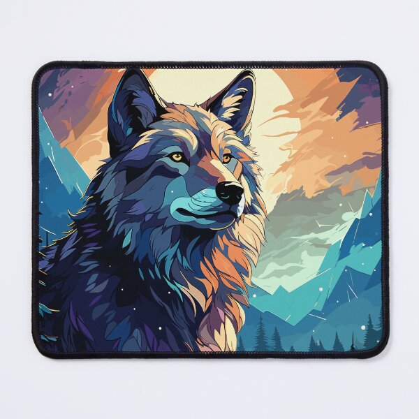 Item preview, Majestic wolf in front of mountains designed and sold by Matt-Design-23.