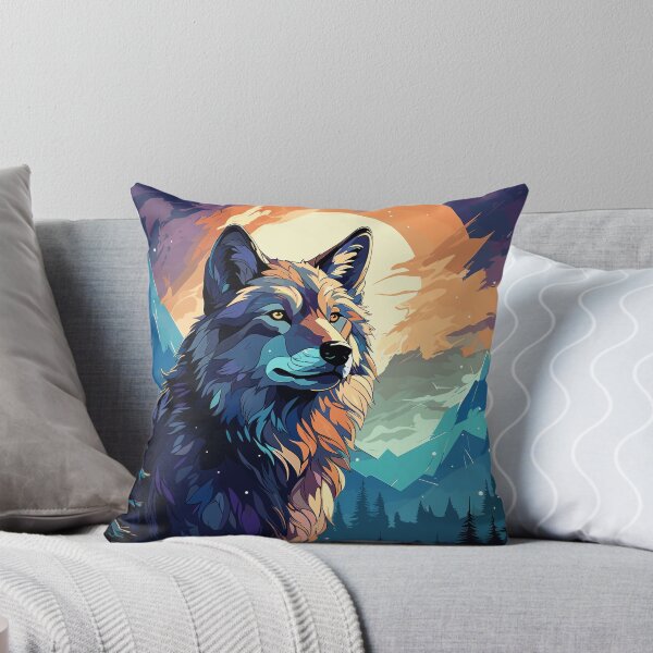 Item preview, Majestic wolf in front of mountains designed and sold by Matt-Design-23.