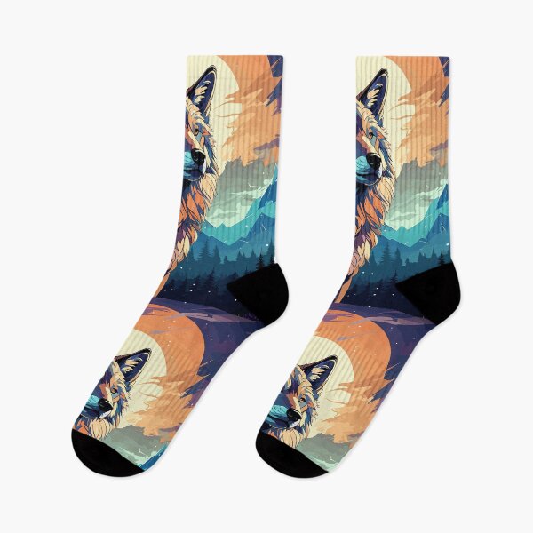 Item preview, Majestic wolf in front of mountains designed and sold by Matt-Design-23.