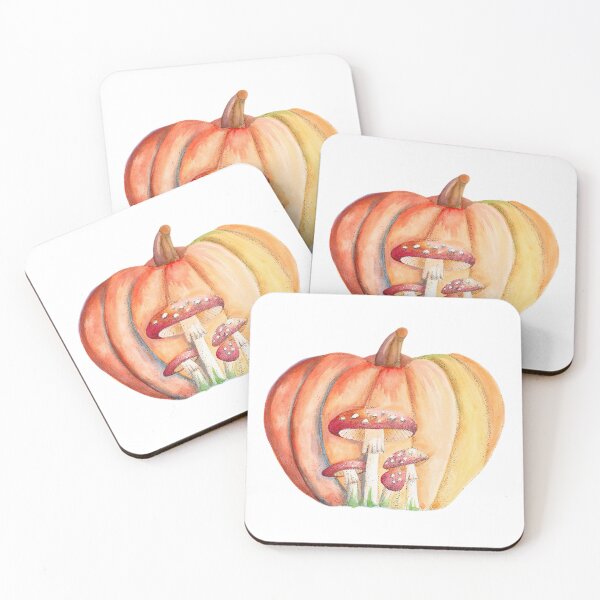 Item preview, Mushrooms on Pumpkin background cutout designed and sold by xMagicalDots.