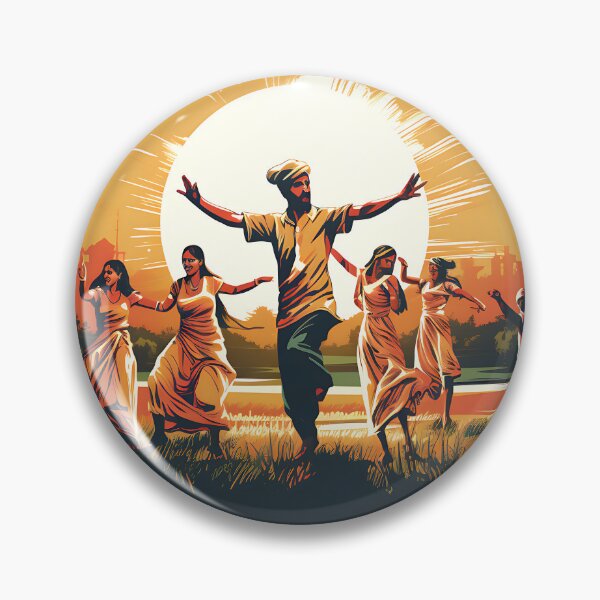 Artikelvorschau, Bhangra Dancers In Village Colourful Sunset entworfen und verkauft von PioneerX1.