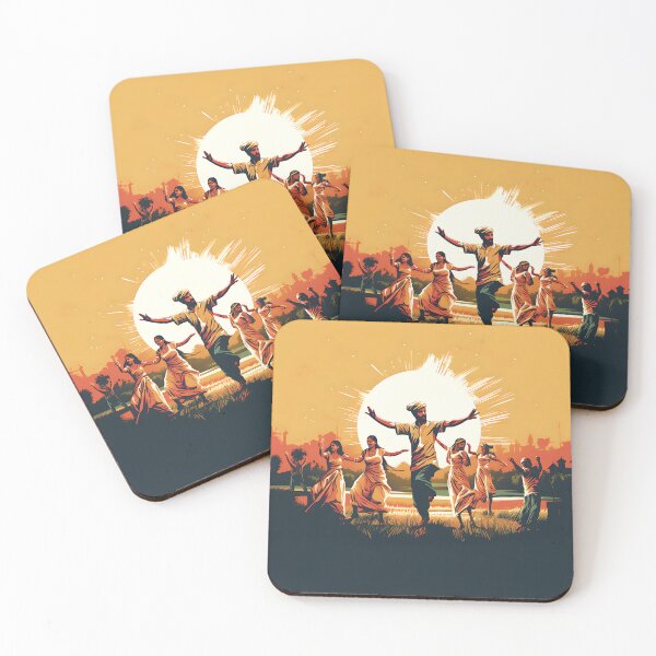 Item preview, Bhangra Dancers In Village Colourful Sunset designed and sold by PioneerX1.
