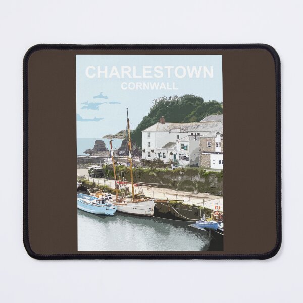 Item preview, Charlestown Cornwall. Cornish gift Kernow Travel location poster, St Austell designed and sold by BarbaraGlebska.