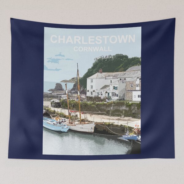 Item preview, Charlestown Cornwall.  Cornish gift Kernow Travel location poster, St Austell designed and sold by BarbaraGlebska.