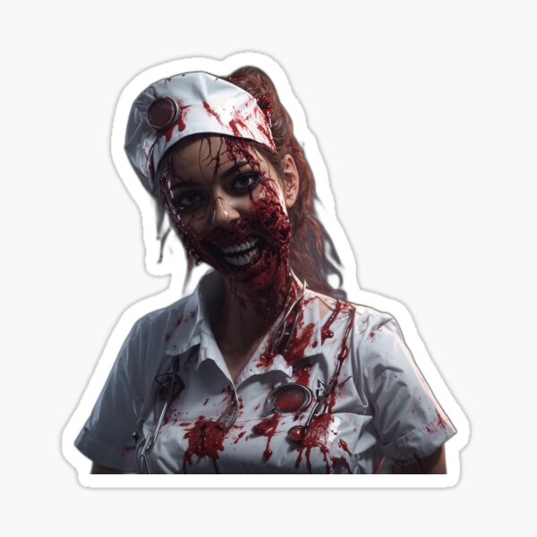 Nurse of Nightmares: Spooky Halloween Zombie Nurse Stickers