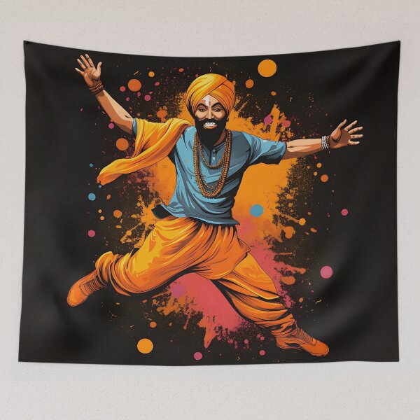 Item preview, Colourful Bhangra Dancer Art designed and sold by PioneerX1.