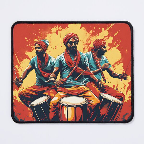 Item preview, Colourful Punjabi Bhangra Dhol Players  designed and sold by PioneerX1.