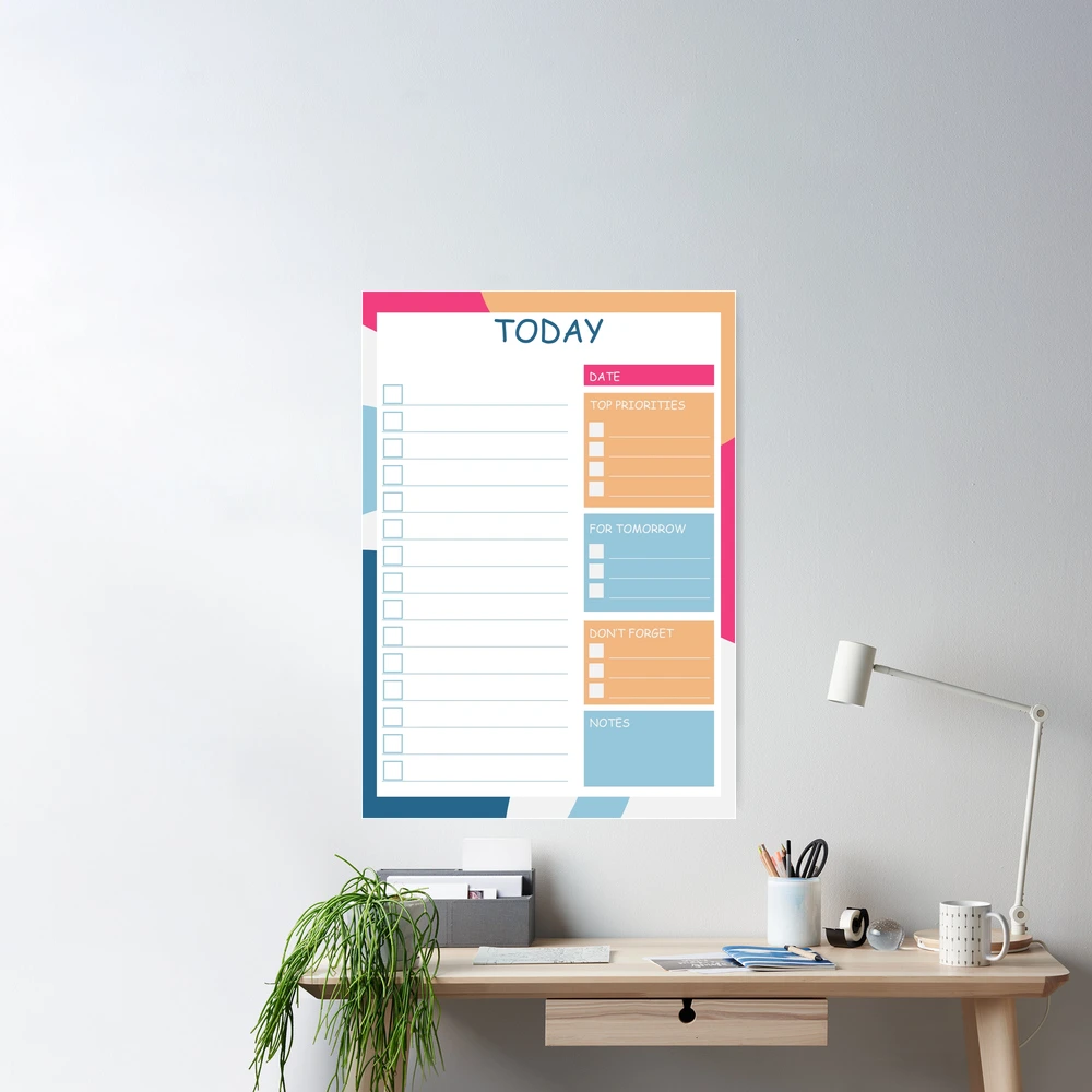 Daily To-do list – Planning poster – Organicers organize nicer with posters!