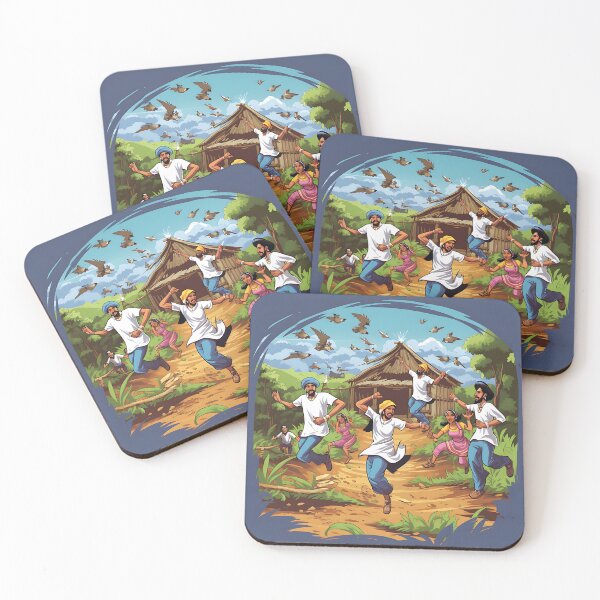 Item preview, Colourful Village Bhangra Dancers Art designed and sold by PioneerX1.