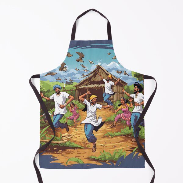 Item preview, Colourful Village Bhangra Dancers Art designed and sold by PioneerX1.