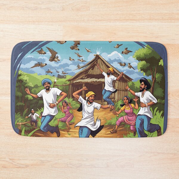 Item preview, Colourful Village Bhangra Dancers Art designed and sold by PioneerX1.