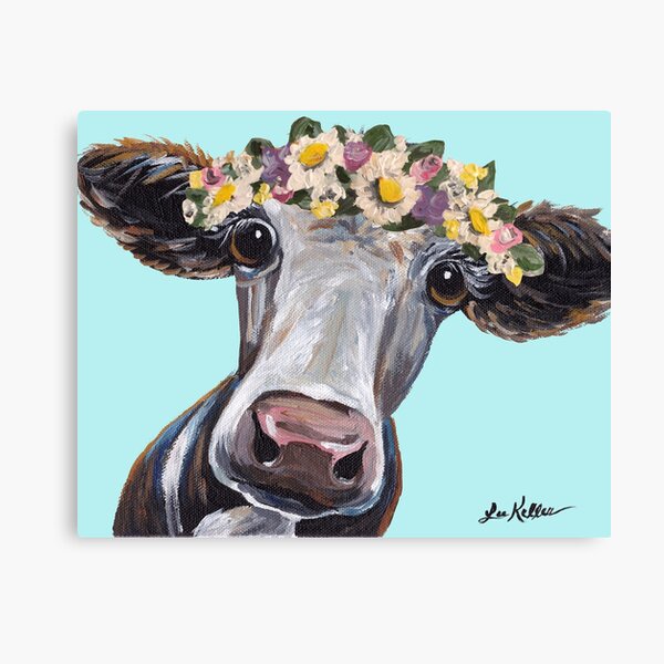Cow Art, Farmhouse Cow Art Canvas Print