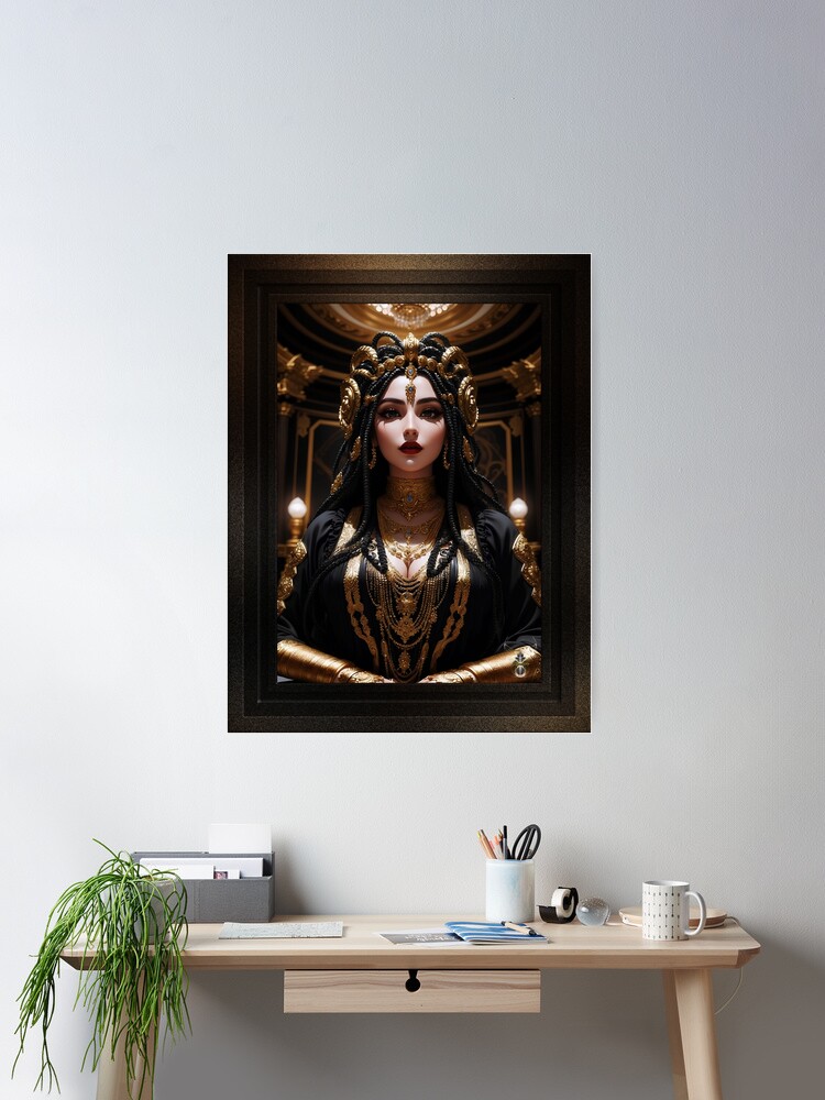 The Stunning Queen Agrathia Niasthus AI Concept Art by Xzendor7 2 The Stunning Queen Agrathia Niasthus Beautiful AI Concept Art Portrait by Xzendor7 Room Decor Poster