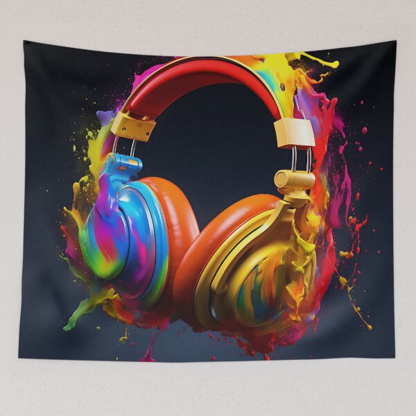 Artikelvorschau, Qwirky Colorful Dripping Paint Headphones entworfen und verkauft von PioneerX1.