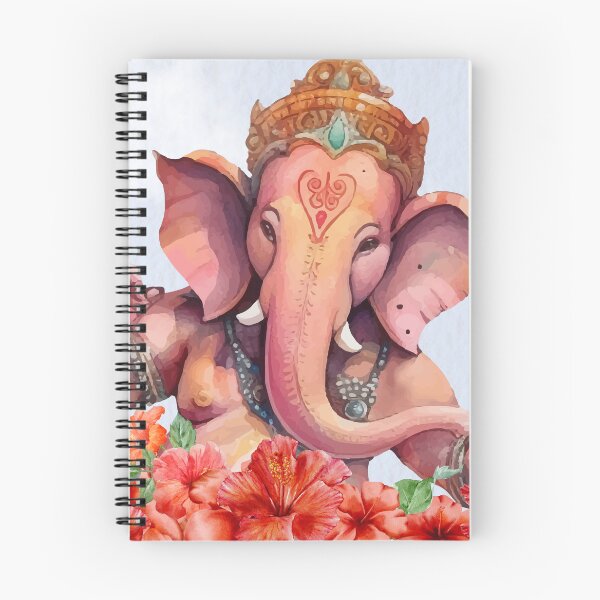 Item preview, Happy Ganesh Chaturthi - Watercolour Lord Ganesha and Red Hibiscus designed and sold by Simply Celebrated Milestones.