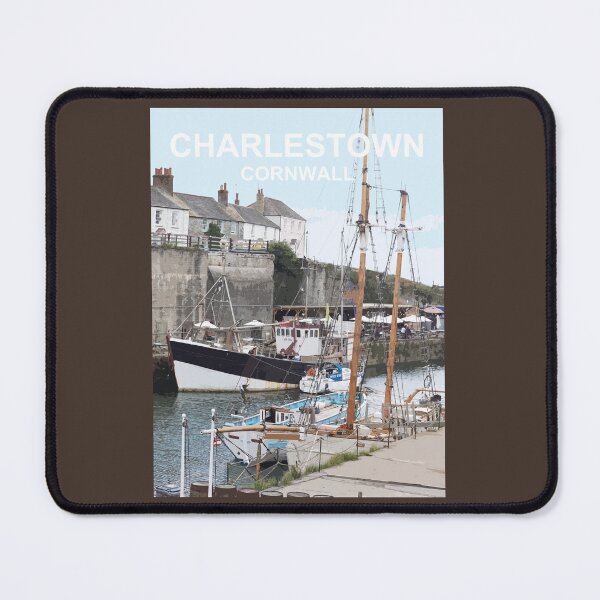 Item preview, Charlestown Cornwall. Cornish gift Kernow Travel location poster, St Austell designed and sold by BarbaraGlebska.