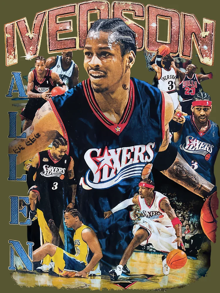 Allen Iverson Basketball Players Nba Sports Vintage Graphic T