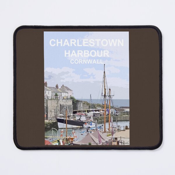 Item preview, Charlestown Harbour Cornwall.  Cornish gift Kernow Travel location poster, St Austell designed and sold by BarbaraGlebska.