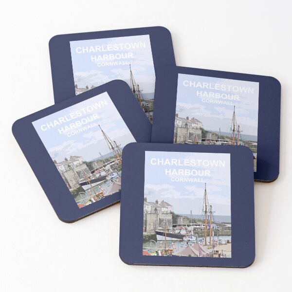 Item preview, Charlestown Harbour Cornwall.  Cornish gift Kernow Travel location poster, St Austell designed and sold by BarbaraGlebska.