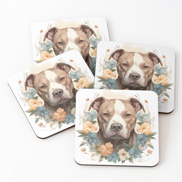 Item preview, American Staffordshire Terrier with flowers designed and sold by drizzd.