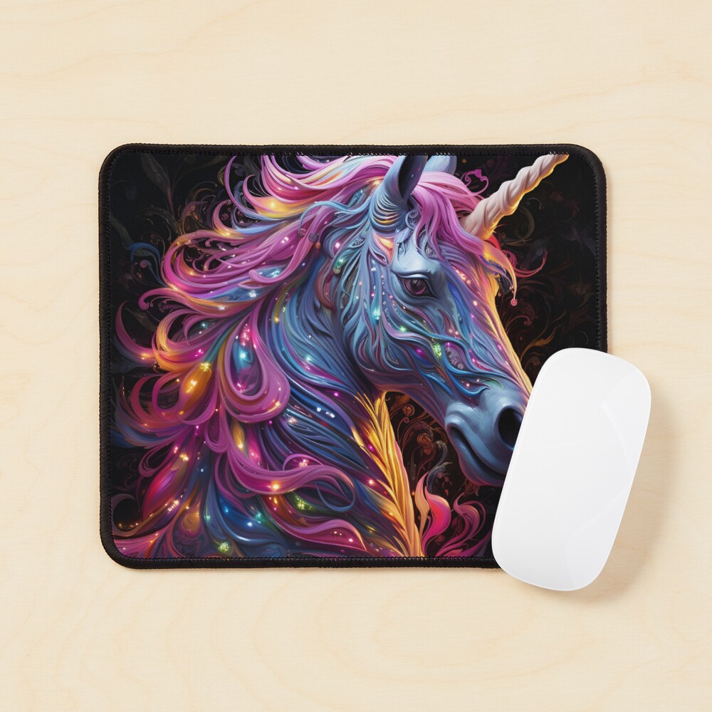 unicorn neon ソフト 新品 Neon Unicorn digital art print