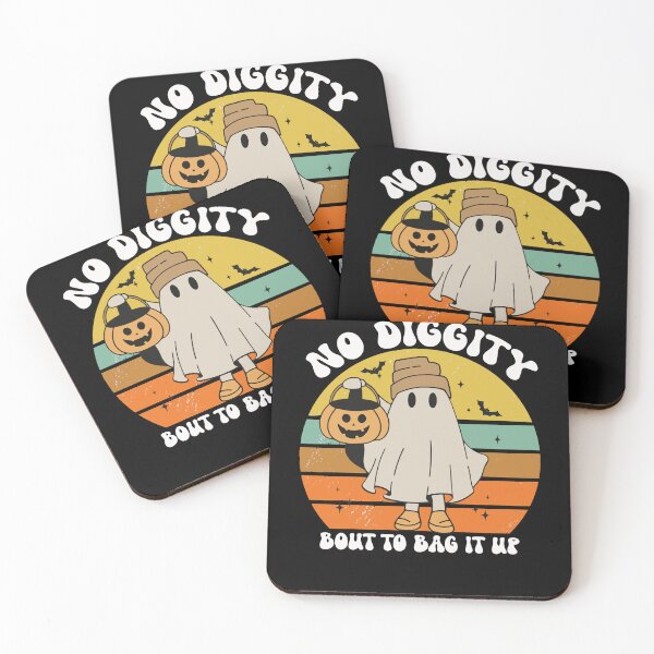 Item preview, No Diggity Bout To Bag It Up Cute Ghost Halloween T-Shirt designed and sold by chaitawat.