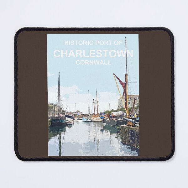 Item preview, Historic Port Charlestown Cornwall. Cornish gift Kernow Travel location poster, St Austell designed and sold by BarbaraGlebska.