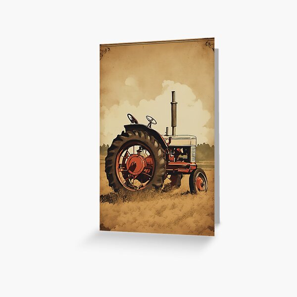 Vista previa del artículo con la obra «Tractor agrícola vintage Póster», diseñado y vendido por galactify.