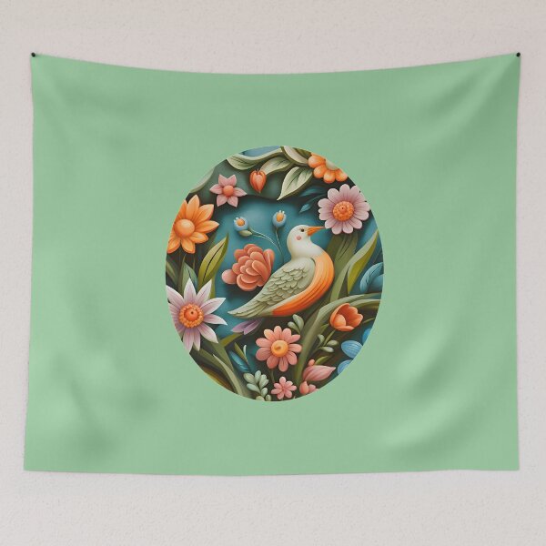Item preview, Bird and Floral Mural Design designed and sold by Charmy Design.