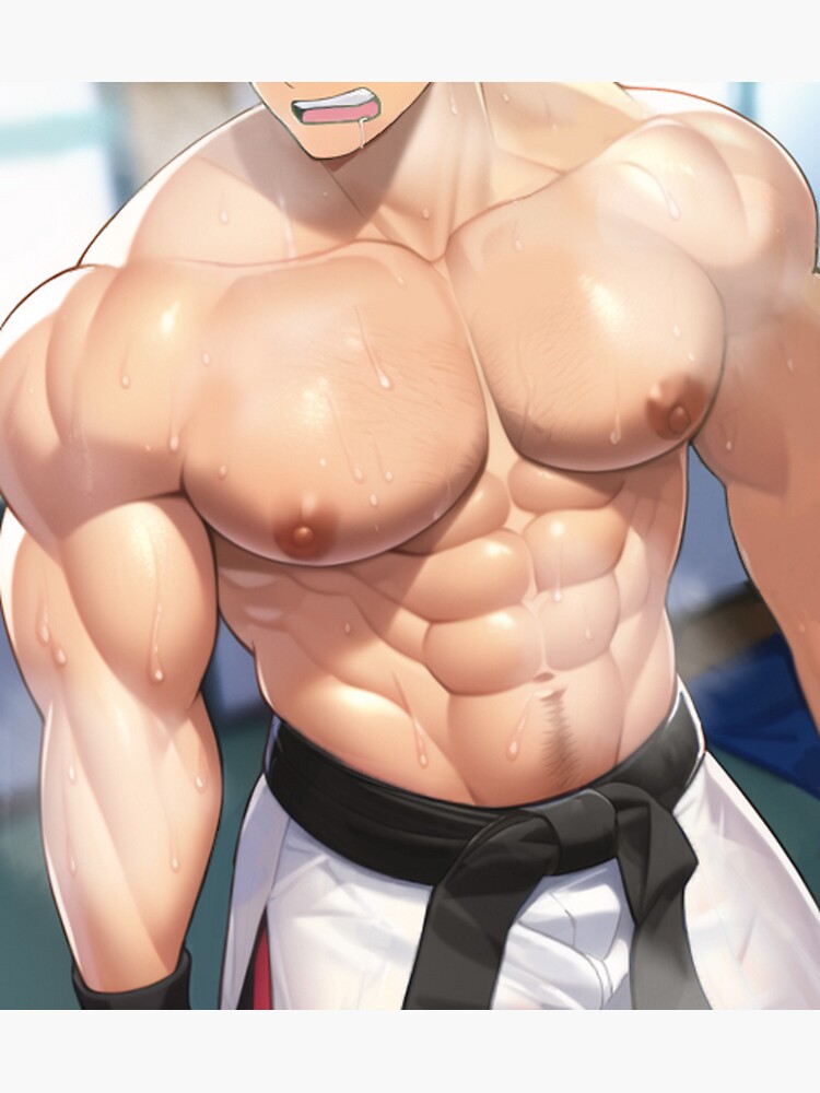 Muscular Anime Boy Poster for Sale by baraclub