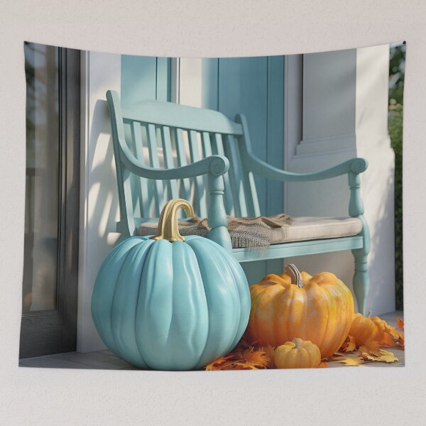 Item preview, Stunning teal pumpkin digital art designed and sold by dcrc.