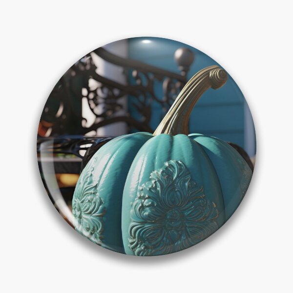 Item preview, stunning teal pumpkin digital art designed and sold by dcrc.