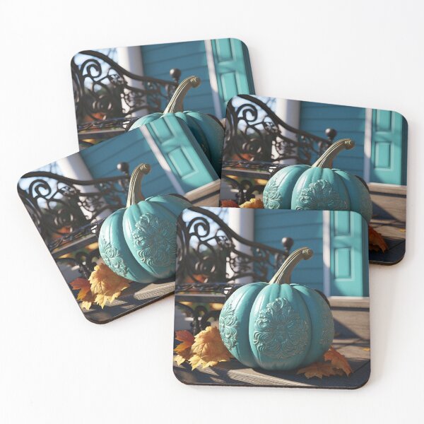 Item preview, stunning teal pumpkin digital art designed and sold by dcrc.