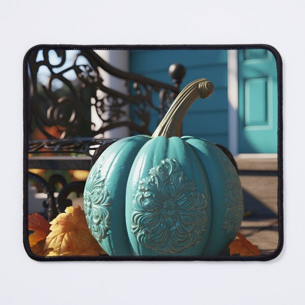 Item preview, stunning teal pumpkin digital art designed and sold by dcrc.